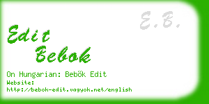 edit bebok business card