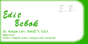 edit bebok business card